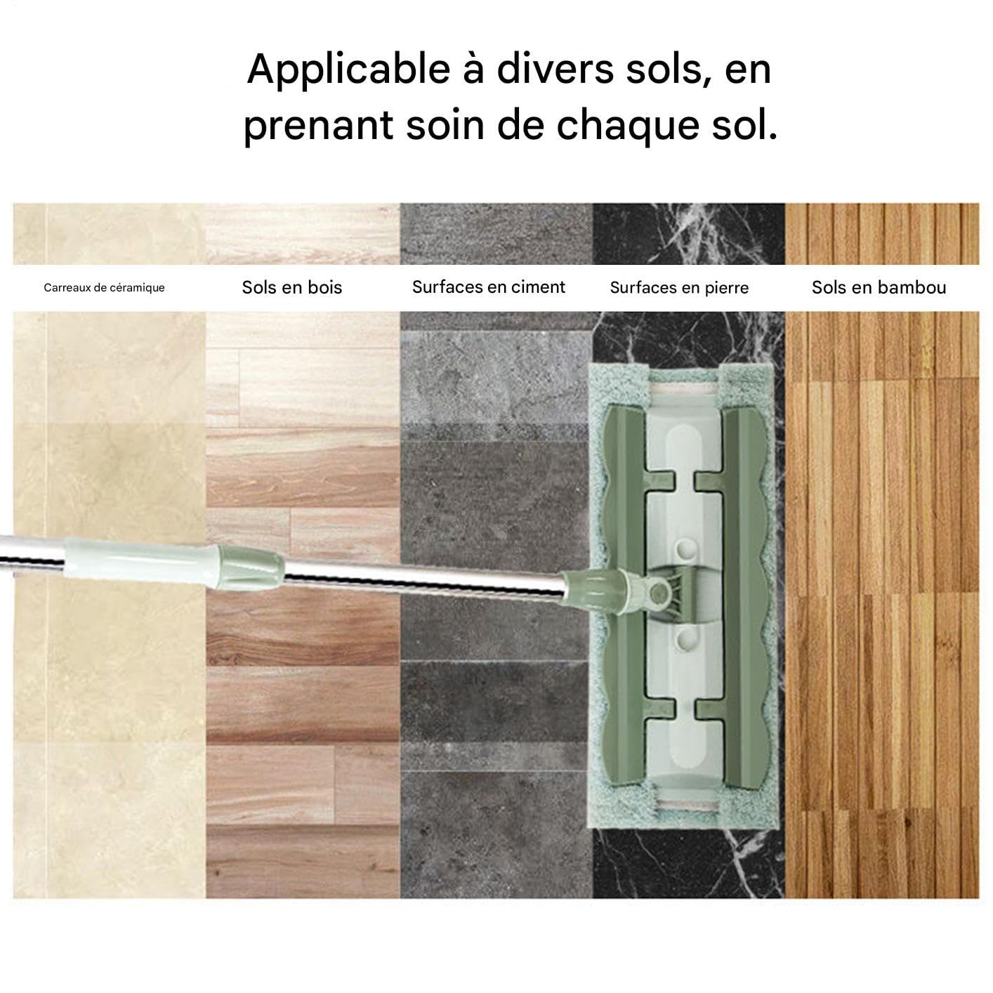 Mopa Para Suelos Madera Mango telescópico giratorio 360 grados e incluye