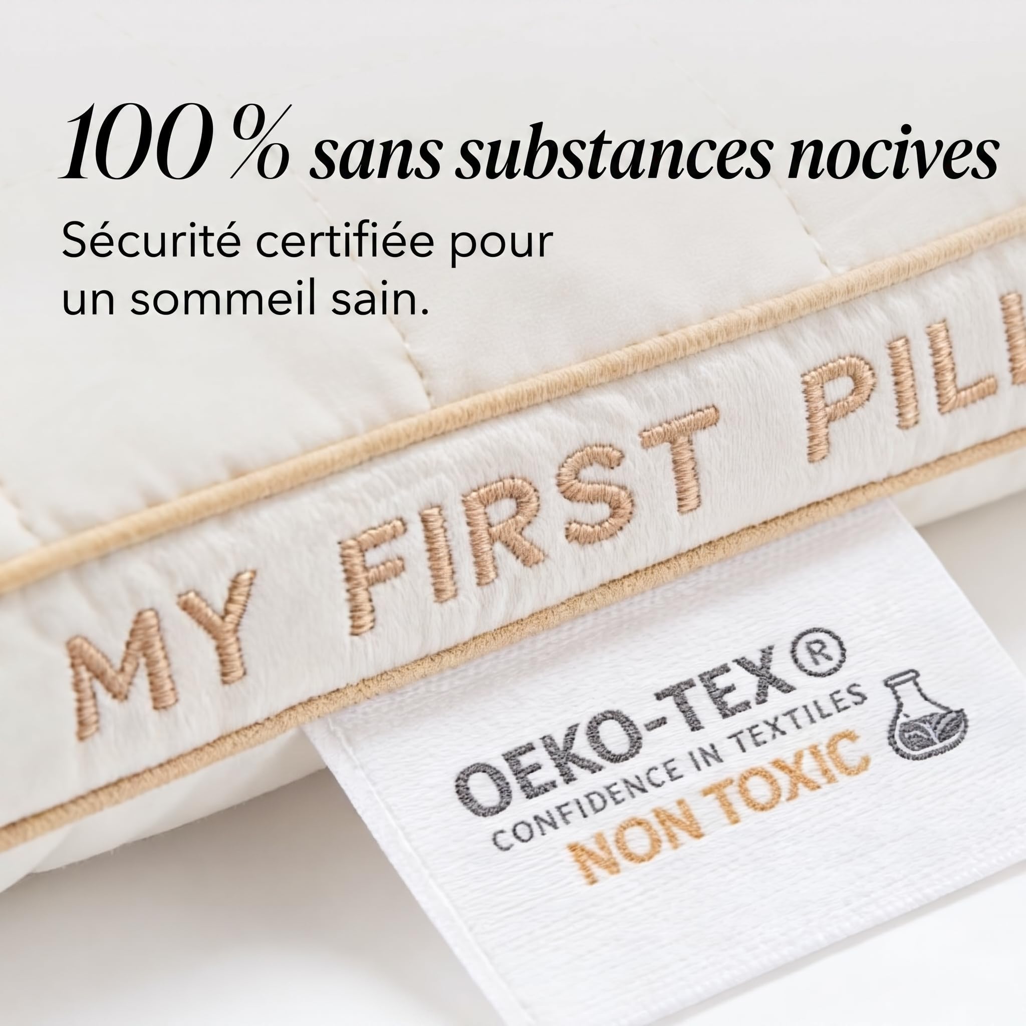 Vitapur Oreiller pour Jeunes Enfants, 40x60cm - 100% Coton Naturel - Doux, Réglable en Hauteur, Lavable, Hypoallergénique, Certifié Oekotex-100 - pour 12 Mois et Plus