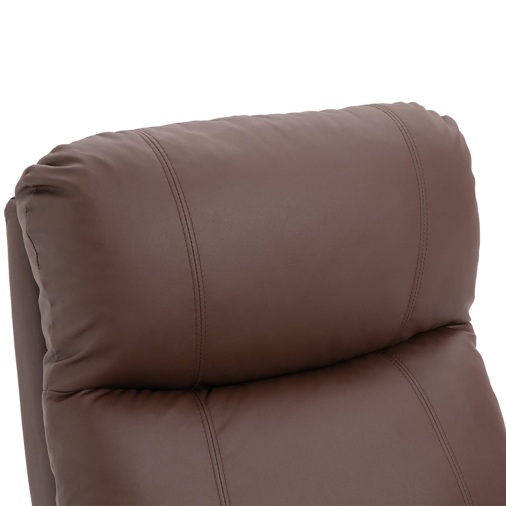 HOMCOM Poltrona Relax Manuale con Schienale Reclinabile 145° e Poggiapiedi in Pelle PU Marrone, 76x91x106cm