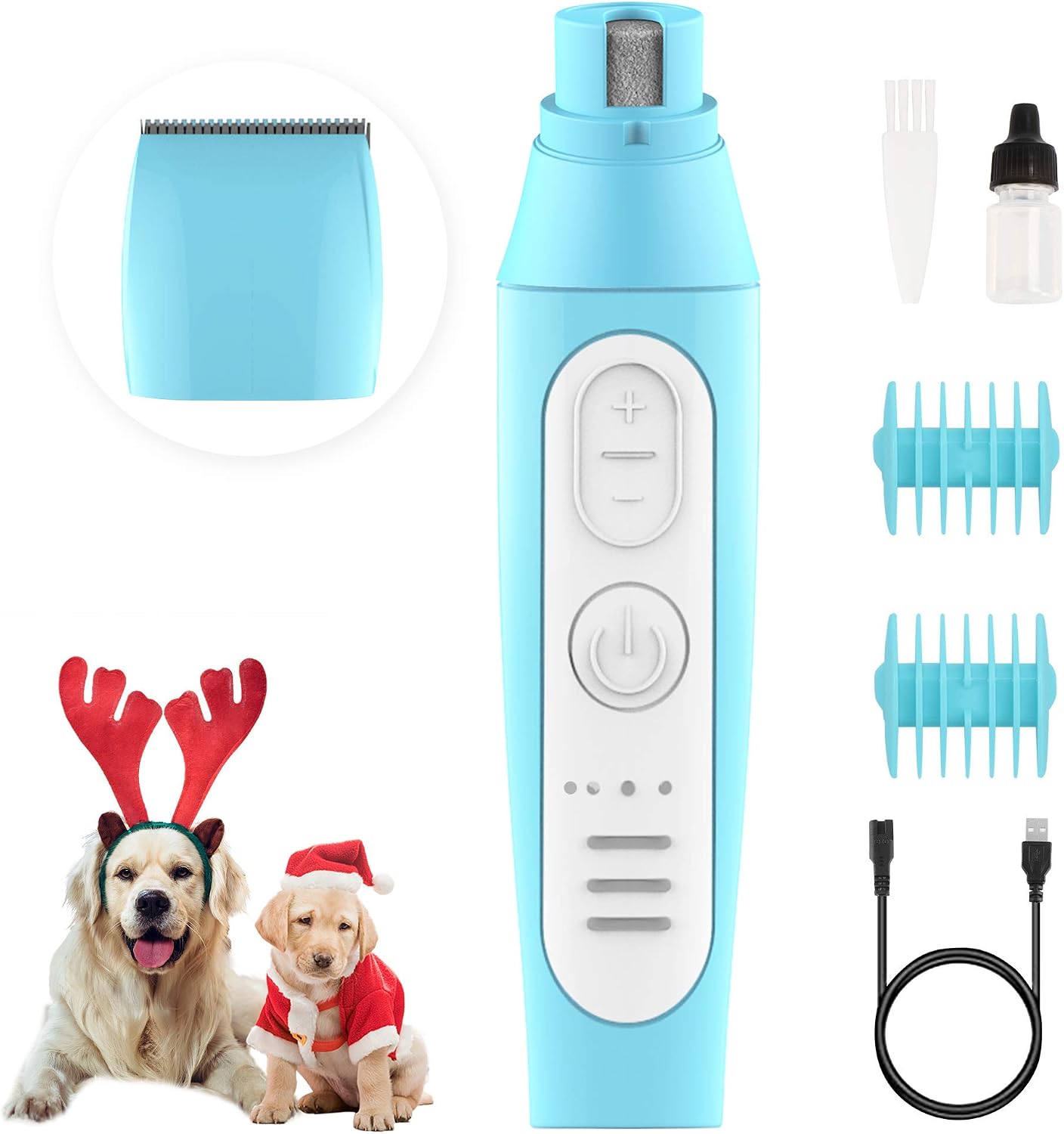 BABYLTRL Dog Nail Grinder & Dog Clippers, 2 in 1 Pet Nail Grinder 3 Speed Rechargeable Dog Grooming Clippers Painless Paws Smoothing Dog…