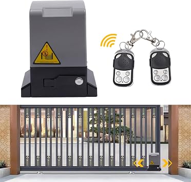 Automatic Sliding Gate Opener with 2 Remote Controls & 2 Keys, Electric Rolling Driveway Slide Gate Motor, Up to 600 kg