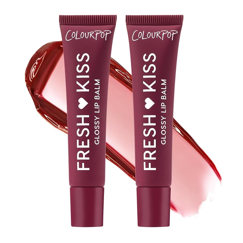 ColourPop Fresh Kiss Glossy Lip Balm - Hydrating Lip Care Enriched with Peptides, Hyaluronic Acid, Shea Butter & Vitamin E for an Ultra-Cushiony Formula - Wild Berry (2 Count)