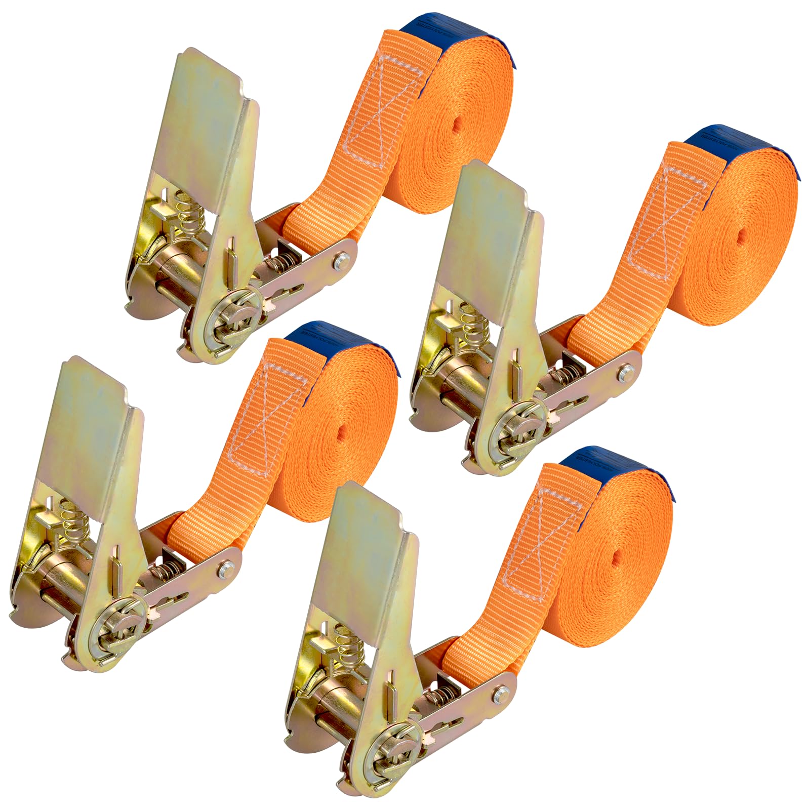 Spanngurte mit Ratsche 4m, 4 Stück Robust Zurrgurte mit Ratsche Gurte für Materialtransport,Motorrad, Fahrräder, Umzug, Gepäckpakete, Camping (Orange)