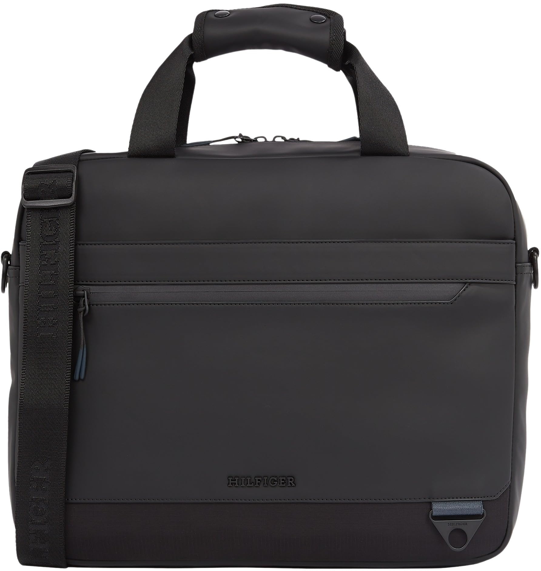 Tommy Hilfiger Sac pour Ordinateur Portable Homme Seasonal Bandoulière Amovible, Noir (Black), Taille Unique