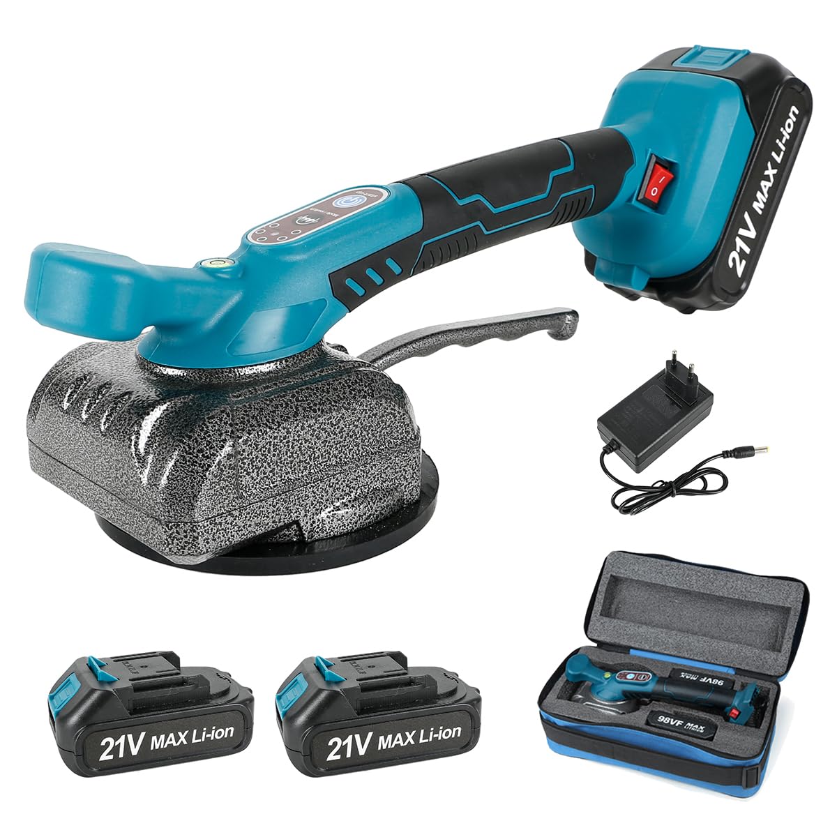 Macchina per la Posa di Piastrelle Ricaricabile, Vibratore per Piastrelle, Macchina Elettrica per Piastrelle Portata Massima 100kg, Livellatrice per Piastrelle, 21V, Macchina per Piastrellatura