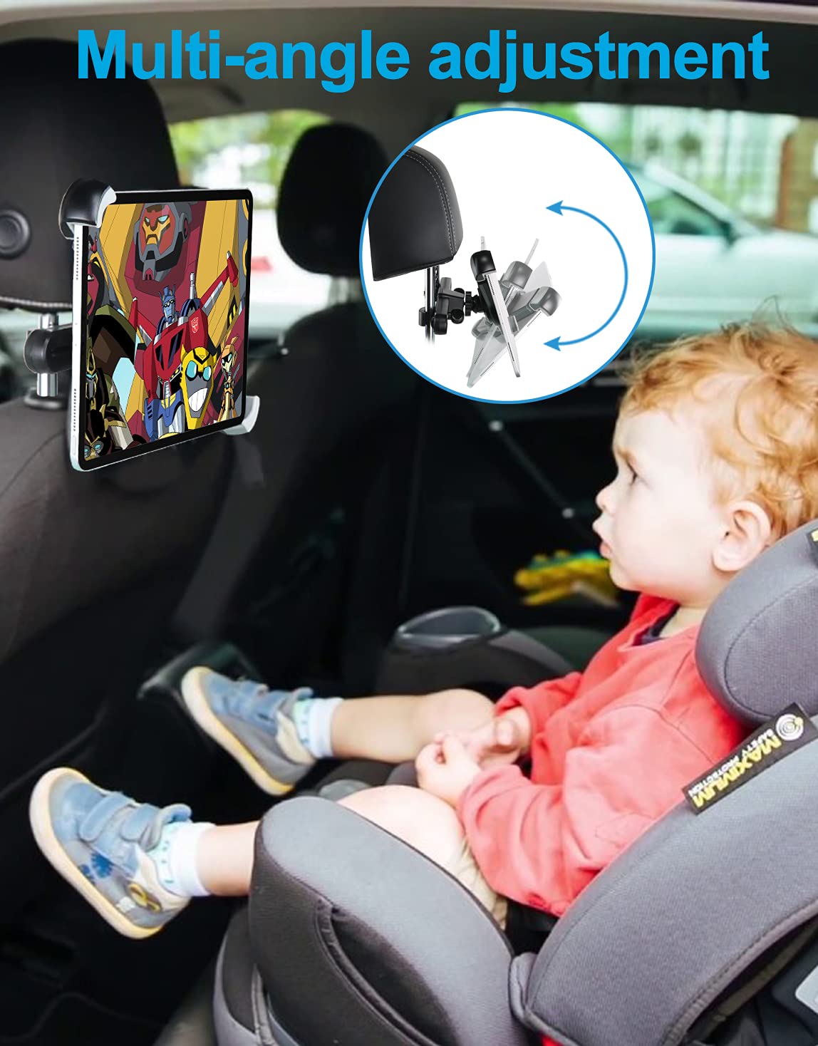 Support de tablette pour appuie-tête de voiture pour iPad Pro 9.7, 10.5, 12.9 Air Mini 5 4 3 2, iPhone, Galaxy Tabs, Switch, et autres appareils de 4 à 13"