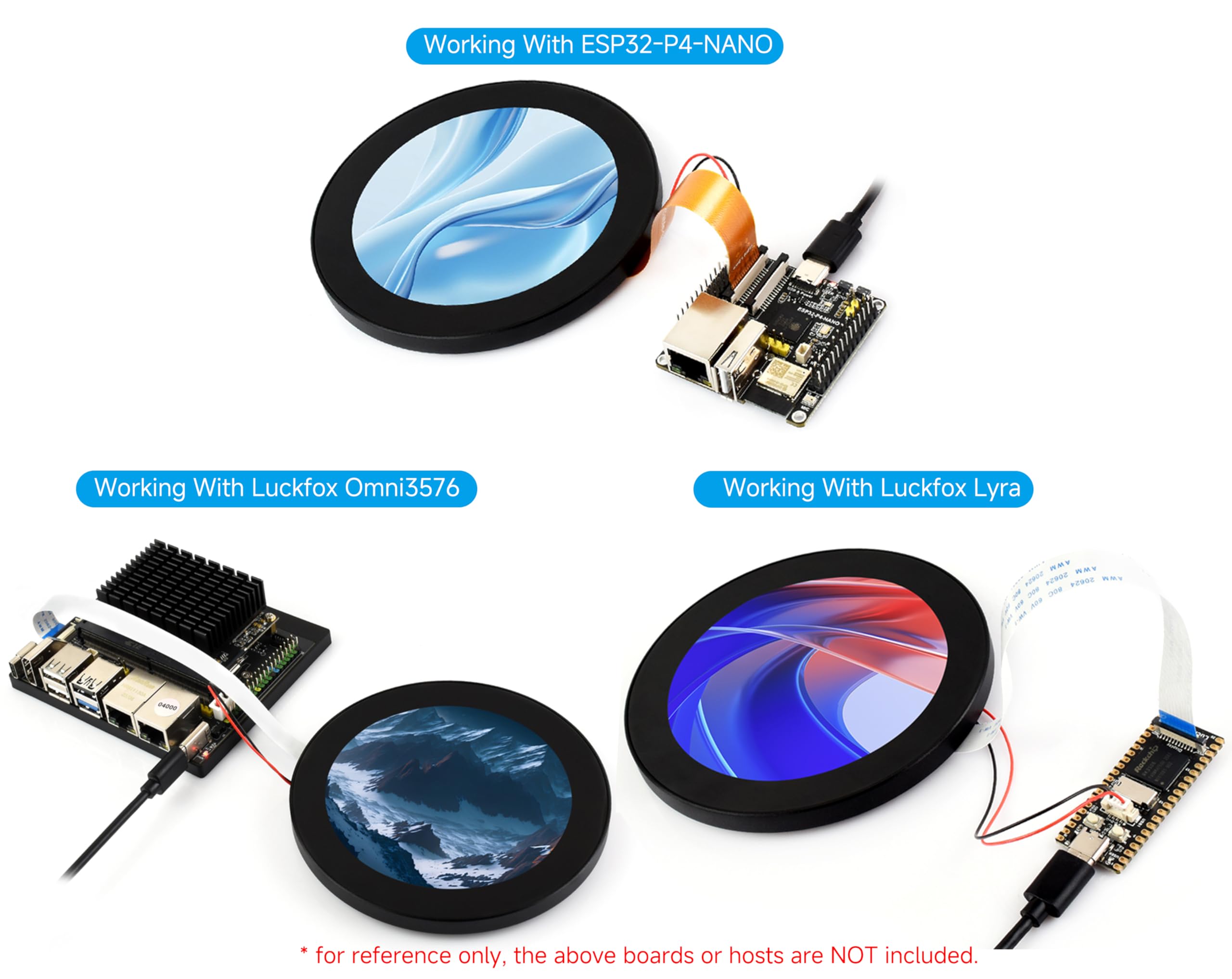 3.4inch DSI Round Capacitive Touch Display, 800 × 800 Resolution, IPS Display Panel, 10-Point Touch/Adjustable Brightness Via Software/Support Touch Screen Customization