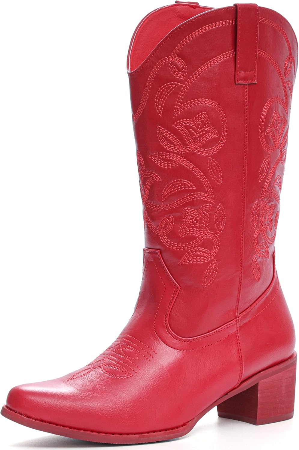 IXU Cowboy Boots For Women Wide Calf Pointy Toe Cowgirl Mid Calf... - Picture 7 of 55