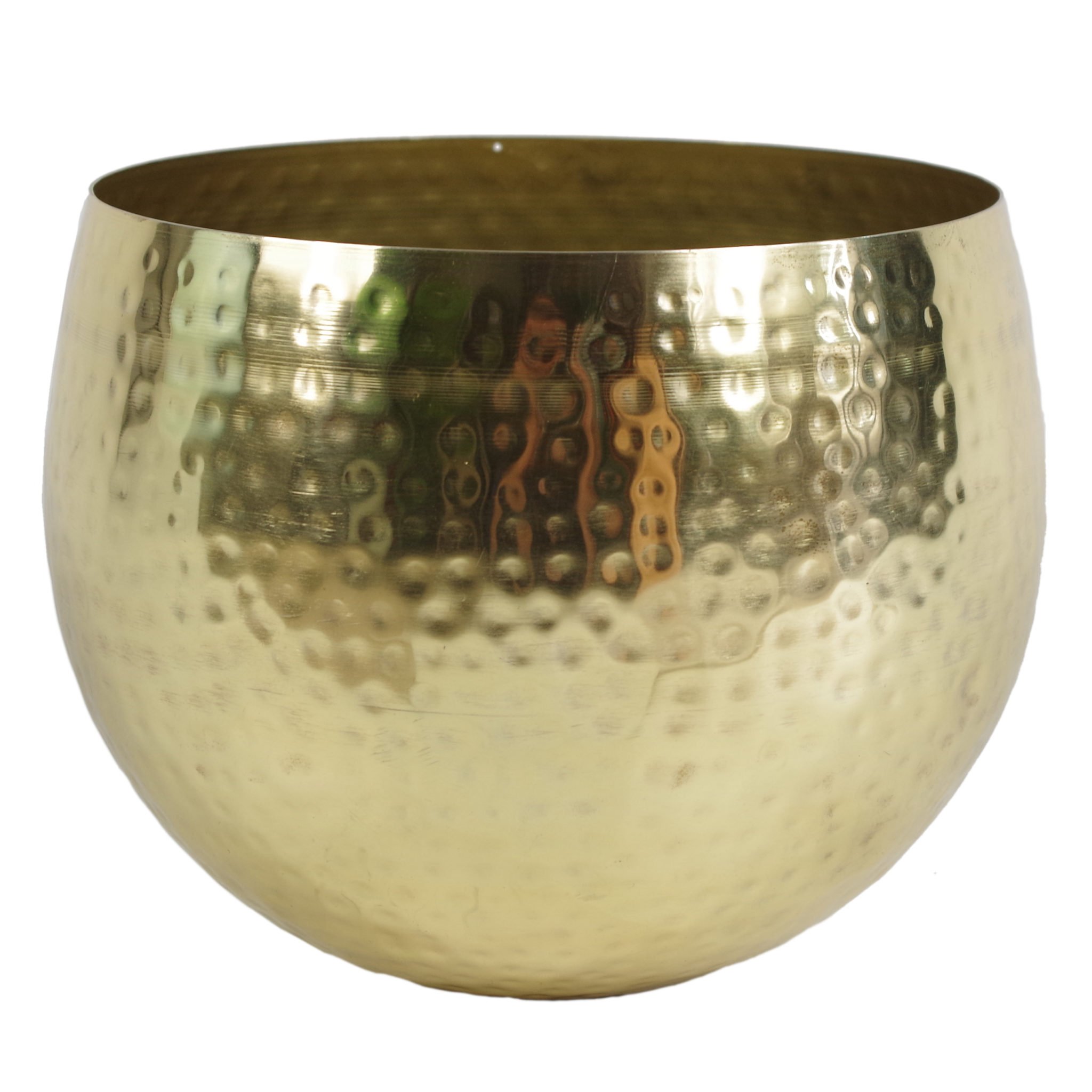 Leaf Large Straight Edge Hammered Metal Bowl, Gold, 22 x 18 cm LEAF-7199B