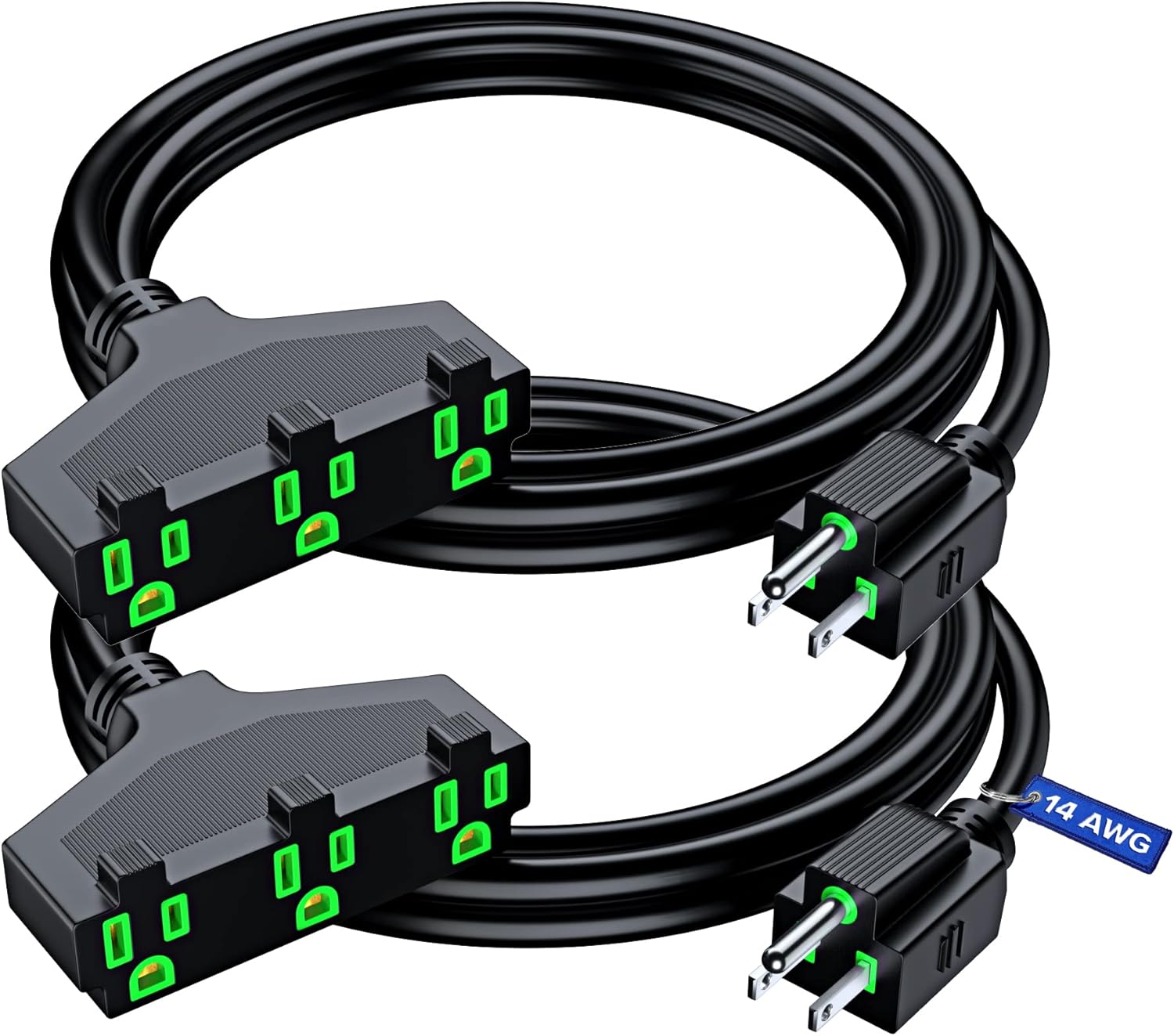 Extension Cord 8 Feet, SJTW Extension Cord with Multiple