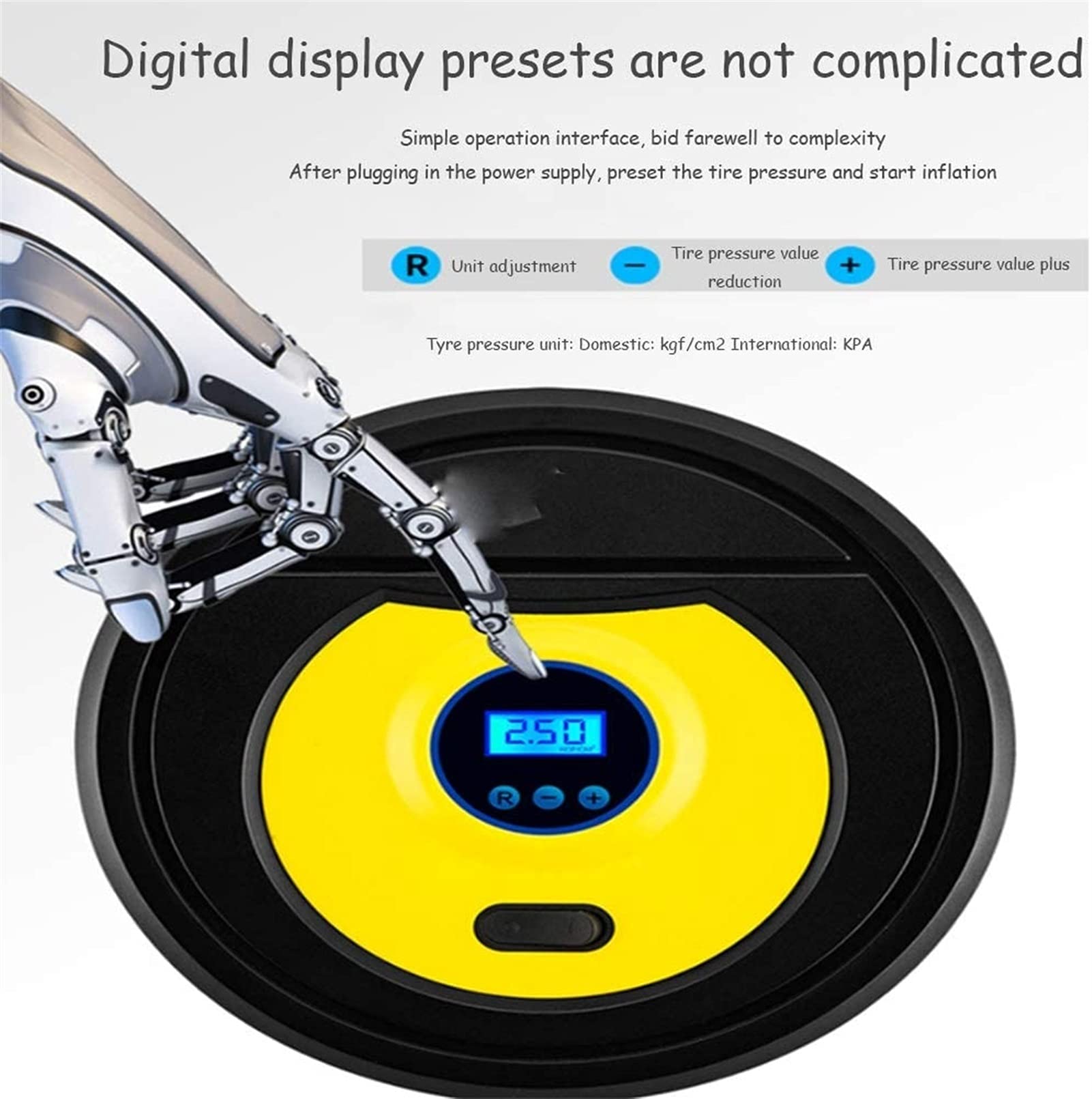 Inflador de neumáticos, compresor de aire portátil, digital 12 V CC 150 PSI, pantalla LCD digital con manómetro de apagado automático, bomba de aire for neumáticos de coche con flujo de aire de 35 l/m