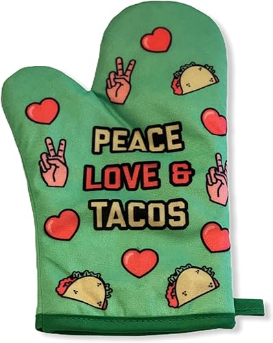 Peace Love Tacos Divertidos Gráficos Novedades Accesorios de Cocina