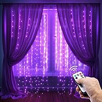 Vista 1 de Cadena de luces de 300 LED para cortina, luces de hadas parpadeantes para dormitorio con 8 modos de iluminación, luces LED de Navidad USB