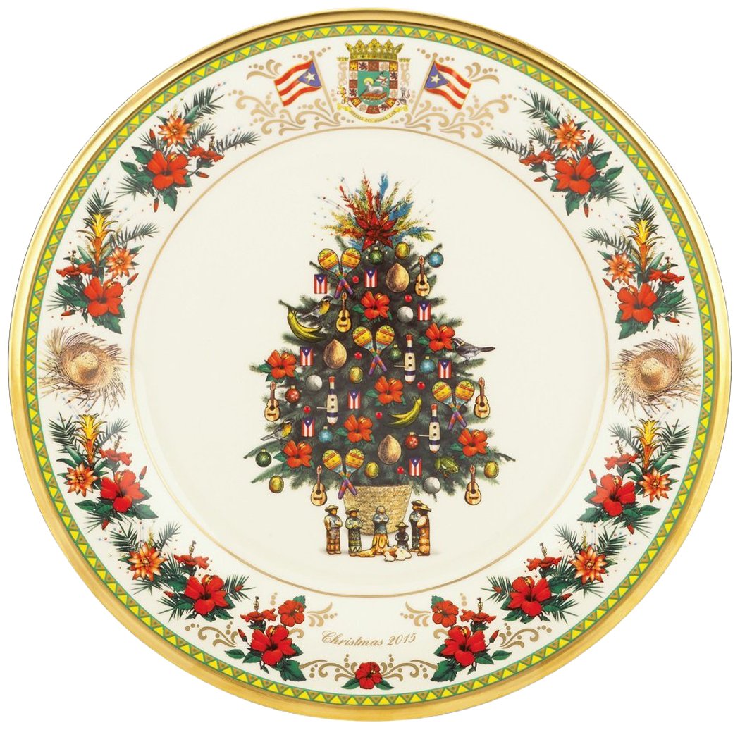 Assiette Lenox Holiday 2015 Trees Around the World Puerto Rico collection