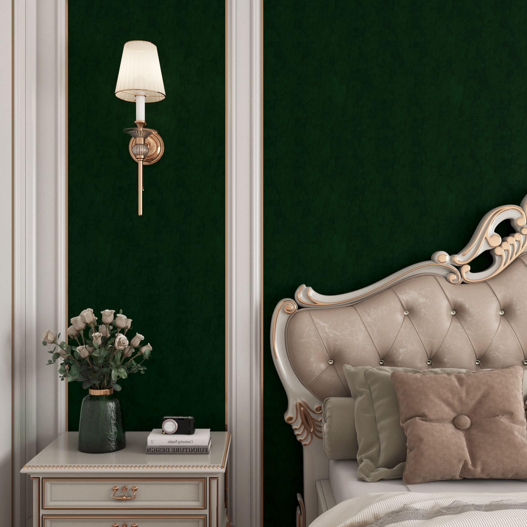 YENHOME Emerald Green Wallpaper Stick and Peel 17.7