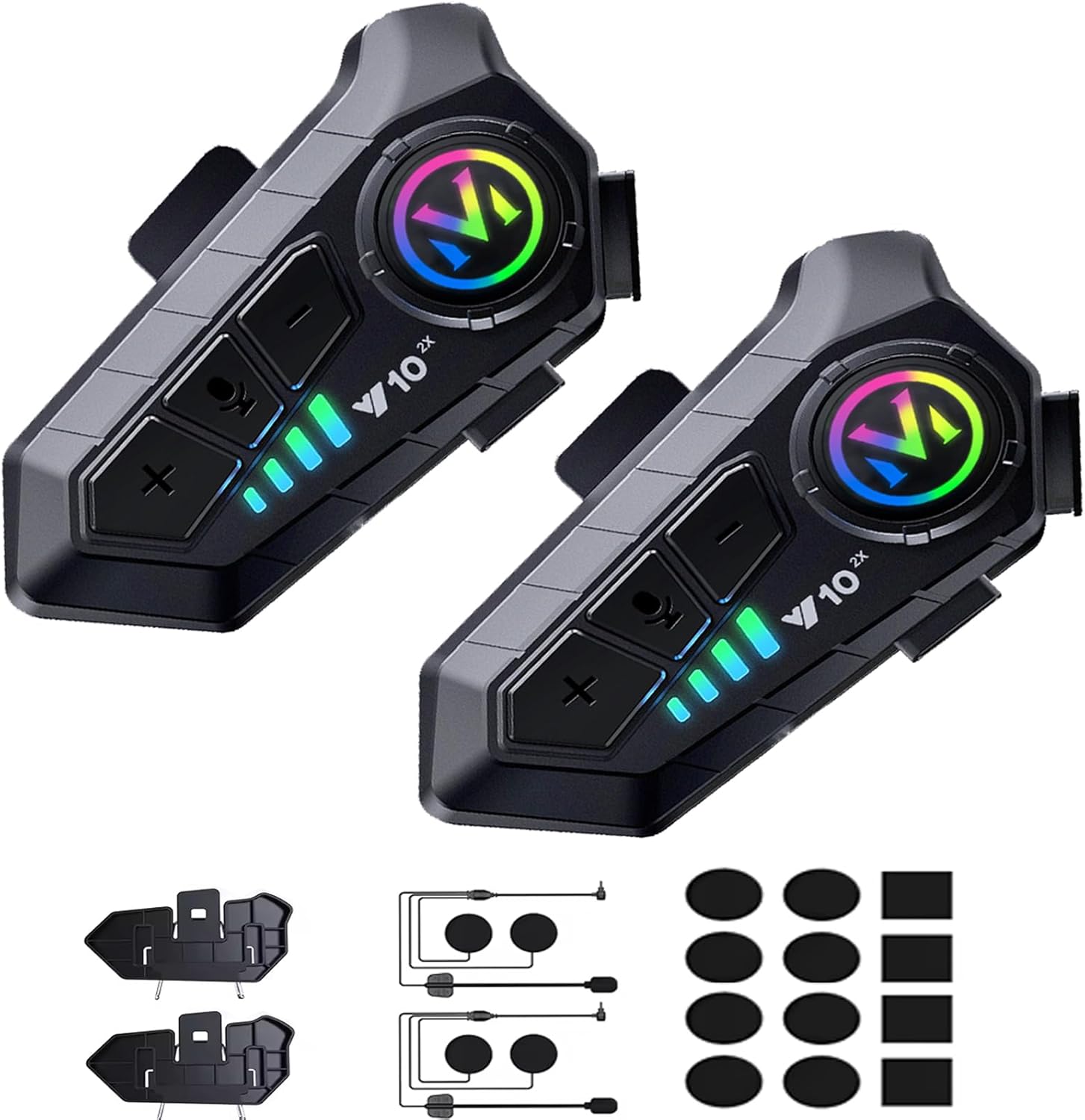 Motorcycle Helmet Bluetooth Intercom IP65 Waterproof Talk Noise Cancelling Dual Communication