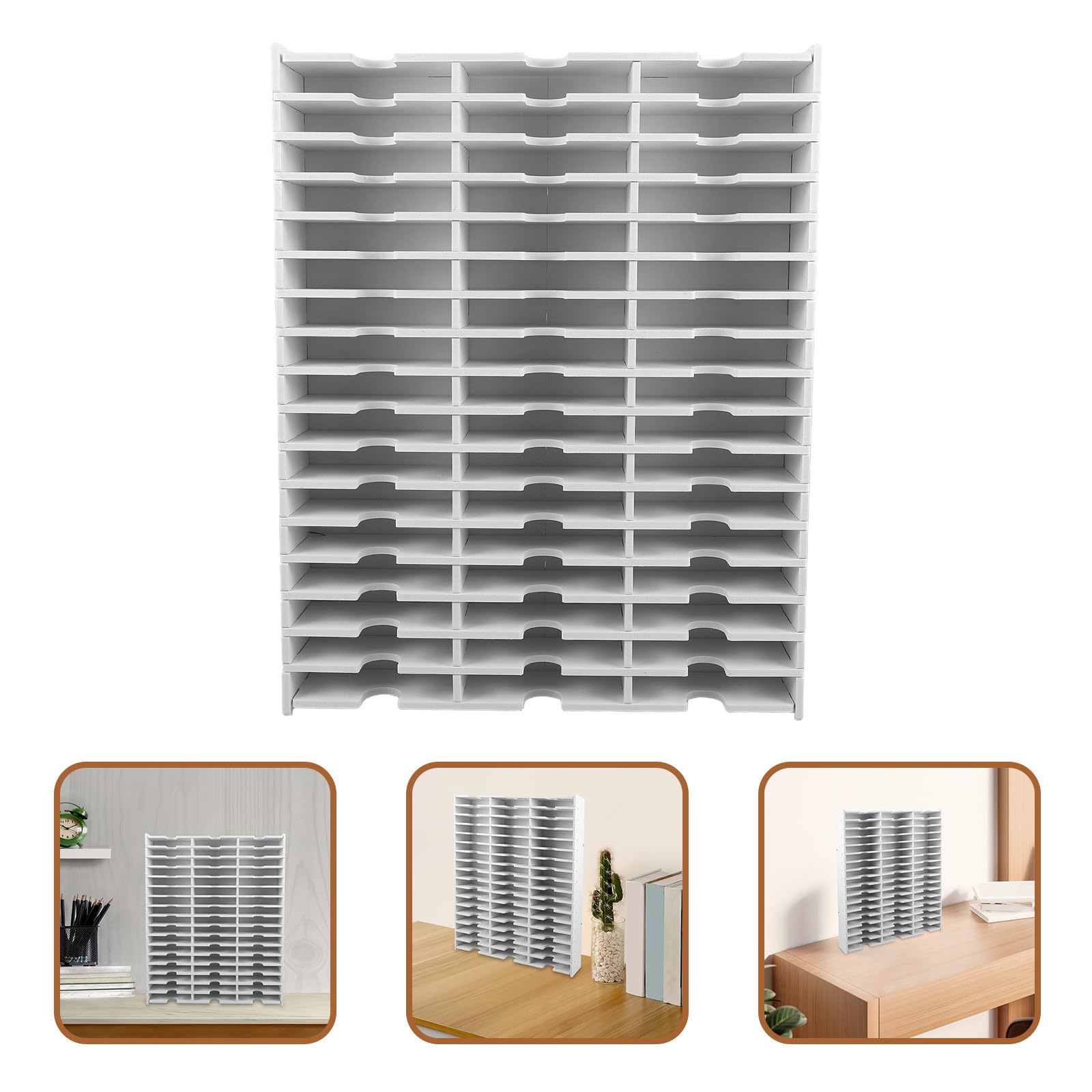 YARNOW Elegante Pvc Aufbewahrungsbox mit 51 Fächern für Stempelkissen und Kartenorganisator Robust und Leicht Tragbar für Schreibtisch und Büroorganisation