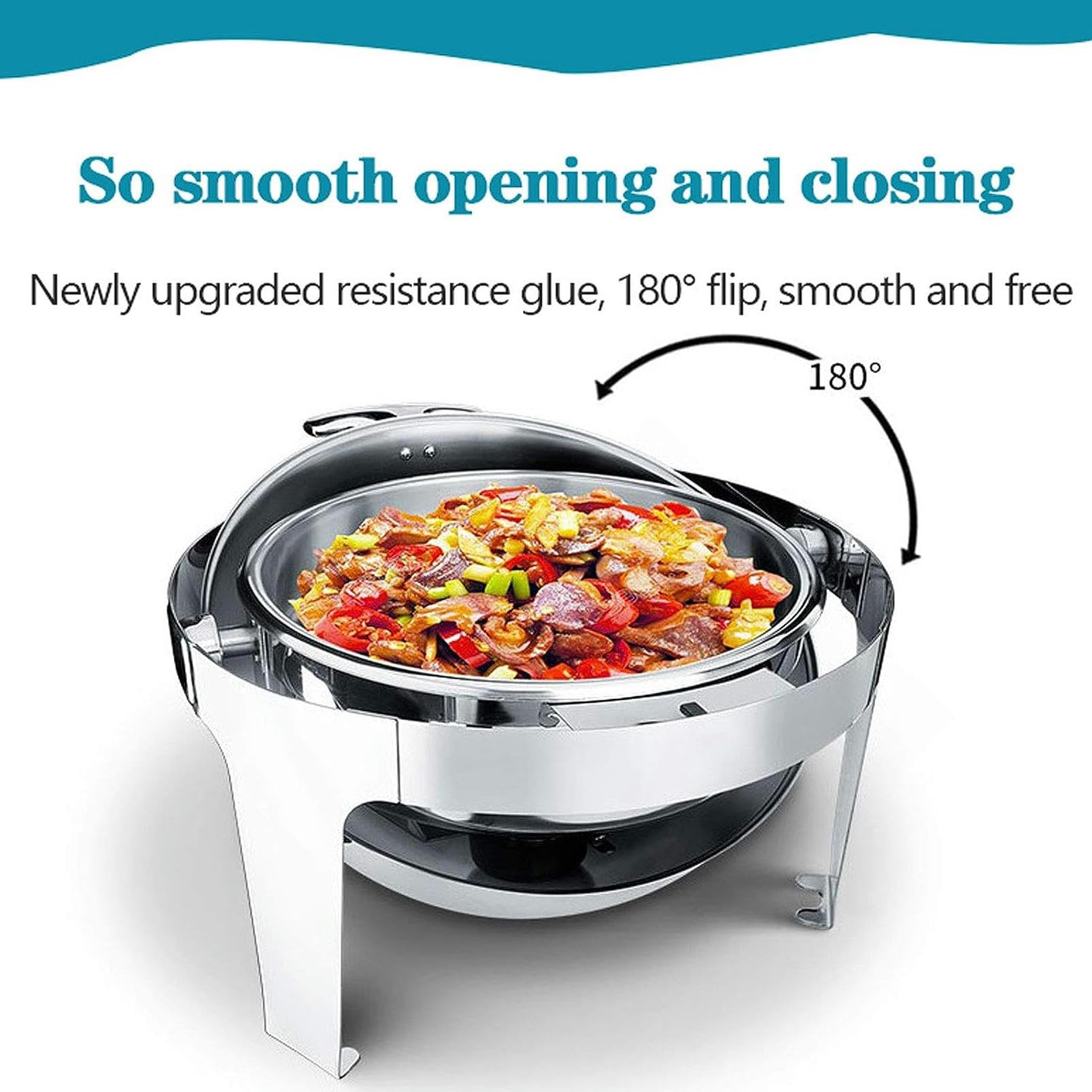 Chafing Dish, Scaldavivande Elettrico Acciaio Inox, 6L Contenitore Termico Scalda Cibo per Alimenti per Riunioni di Famiglia, Ideale per Mere in Fresco i Cibi