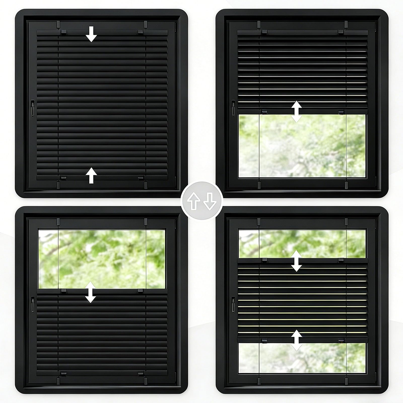 Store Plissé Thermique sur Mesure 30 x 100 cm Protection Solaire, Semi-Transparent Store Plissé Opaque sur Mesure avec Perçage pour Fenêtres Portes, Noir