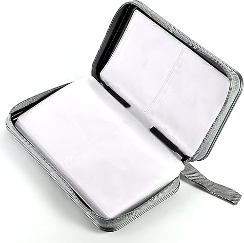 Miniatura 4 de Funda para DVD, estuche portátil para CD de capacidad para 96, soporte de almacenamiento de plástico duro para DVD, CD, cartera, organizador para