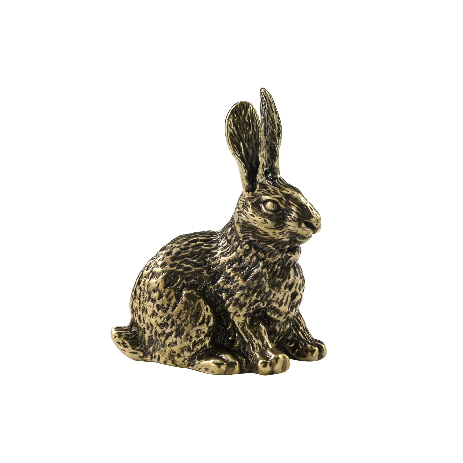 NGDFGR Black Handmade Creative Copper Realistic Lovely Rabbit Figurine, Brass Zodiac Rabbit Statue Sculpture Office Home Study Desk Garden Bonsai Decoration