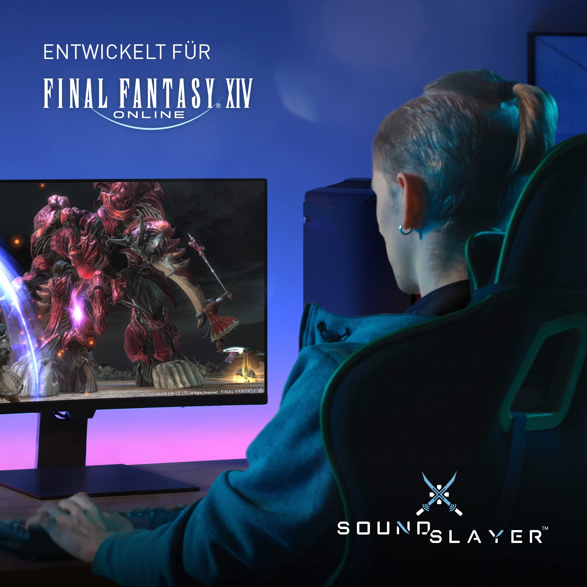 Panasonic SC-GN01-FF Gaming Final Fantasy Nacken-Lautsprecher (Limited Edition, eingebautes Mikrofon, USB, leicht, auch perfekt für Home Office) schwarz
