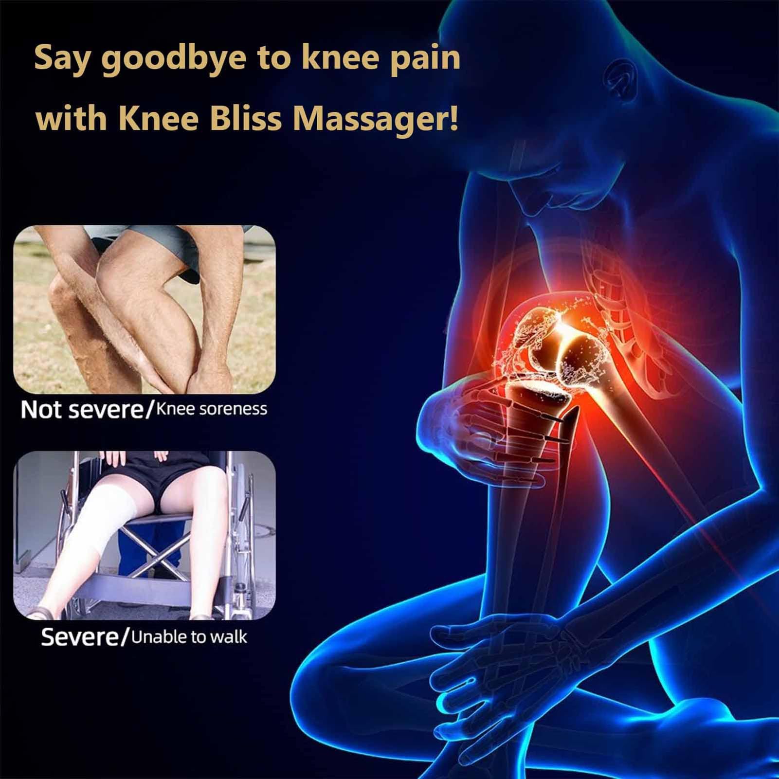 Masajeador de Rodilla, Máquina de Masaje de Rodilla para Amasar con Vibración Portátil, Alivio del Dolor de Rodilla para la Hinchazón de Las Articulaciones Rígidas