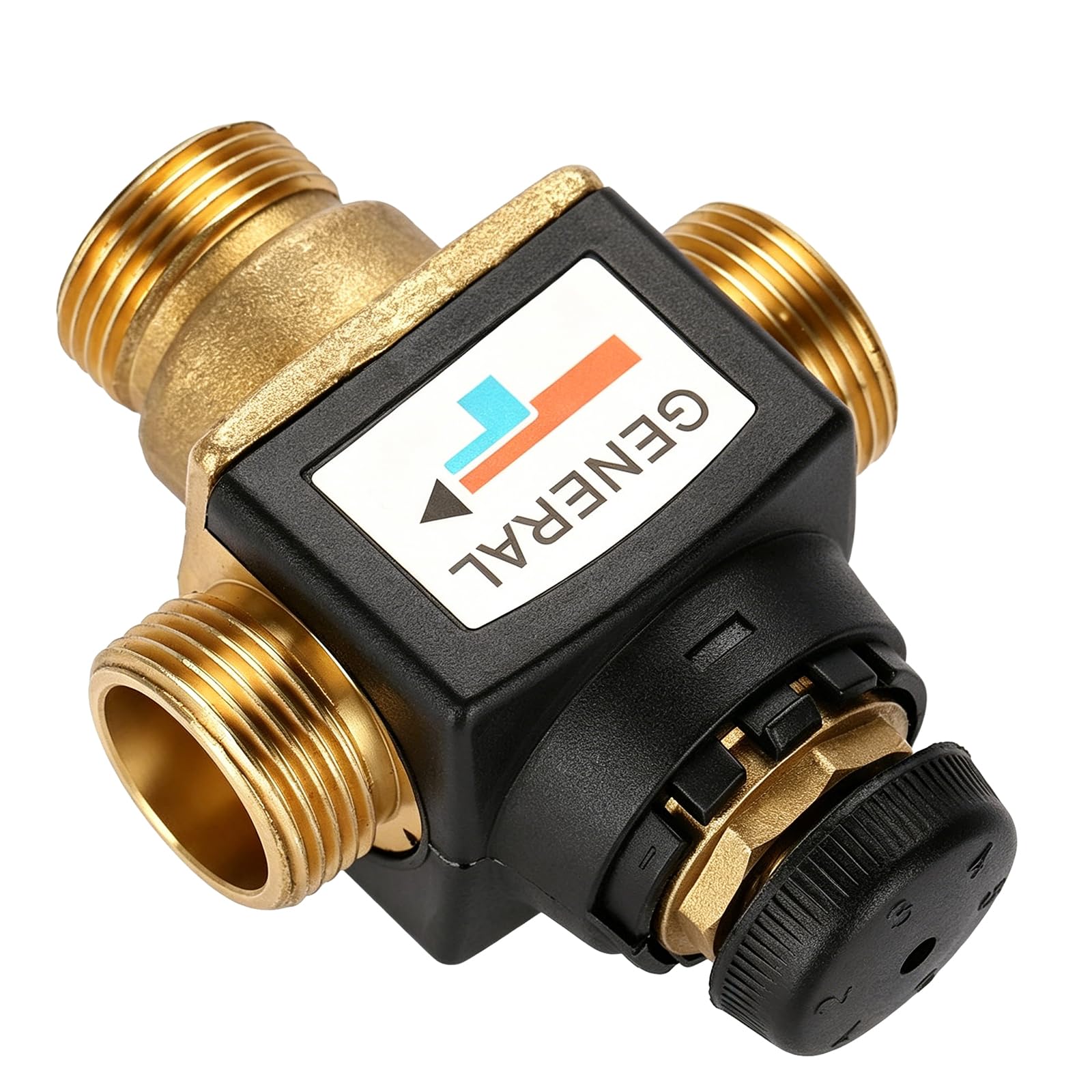 Valvola Miscelatrice DN20 per Scaldabagno, Valvola Miscelatrice Termostatica, Interruttore Automatico Dell'Acqua Calda per Doccia In Ottone, 35 A 60 ℃, per Rubinetto da Bagno E Cucina (Maschio)
