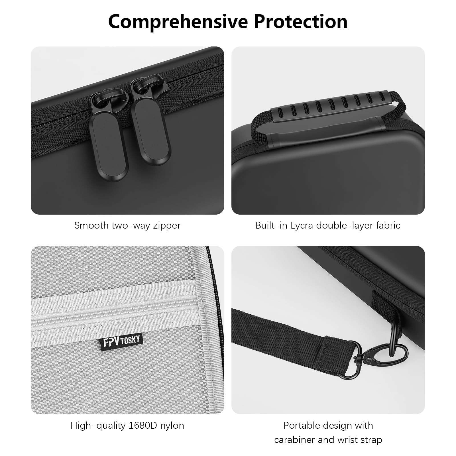 FPVtosky Sac Rigide Osmo Mobile 8P, Sac de Transport Étanche pour DJI Bundle Créateur Osmo Mobile 8P Stabilisateur & Accessoires, Étui Portable en PU Voyage/Photo Extérieure [Étui Seulement]
