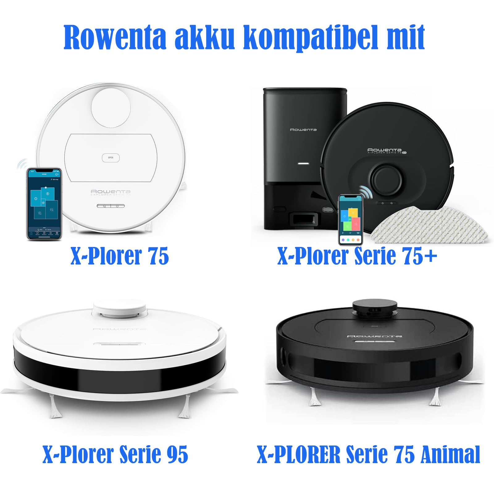 vhbw 1x Batterie remplacement pour Rowenta RS-2230002091 pour robot électroménager (2600mAh, 14