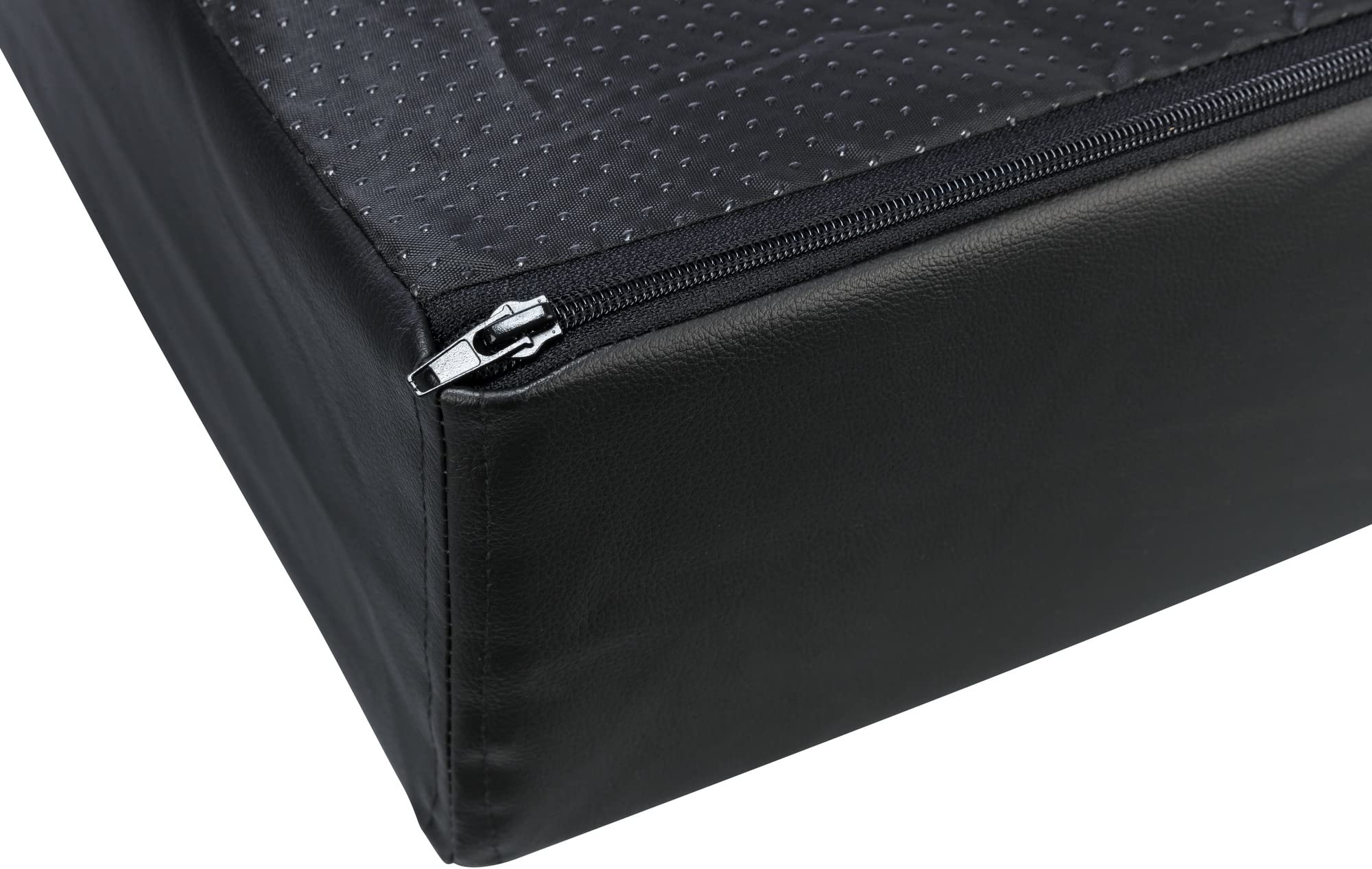TRIXIE orthopädisches Hundebett Vital Remo 70 × 60 cm in schwarz - Hundebett aus Kunstleder mit Memory Schaum - Hundekorb für mittelgroße Hunde - gelenkschonend und entlastend - 38299