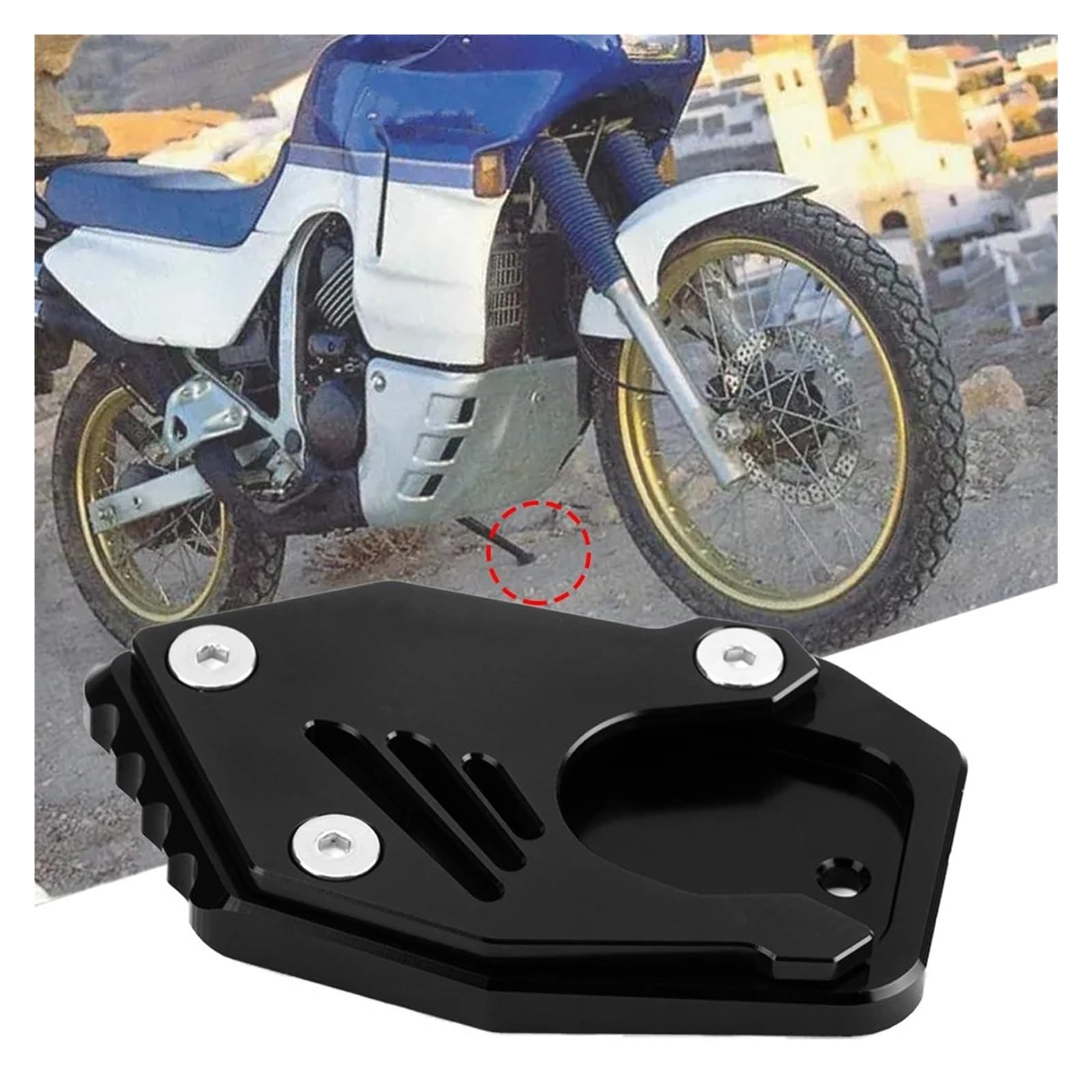 Plaque D’Élargissement Pour Béquille Latérale Moto – Aluminium CNC – 22 X 60 Mm