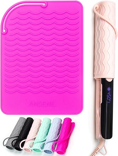 Miniatura 14 de ANGENIL Alfombrilla térmica de silicona para herramientas para el cabello - Alfombrilla para plancha y rizador resistente al calor para mostrador,