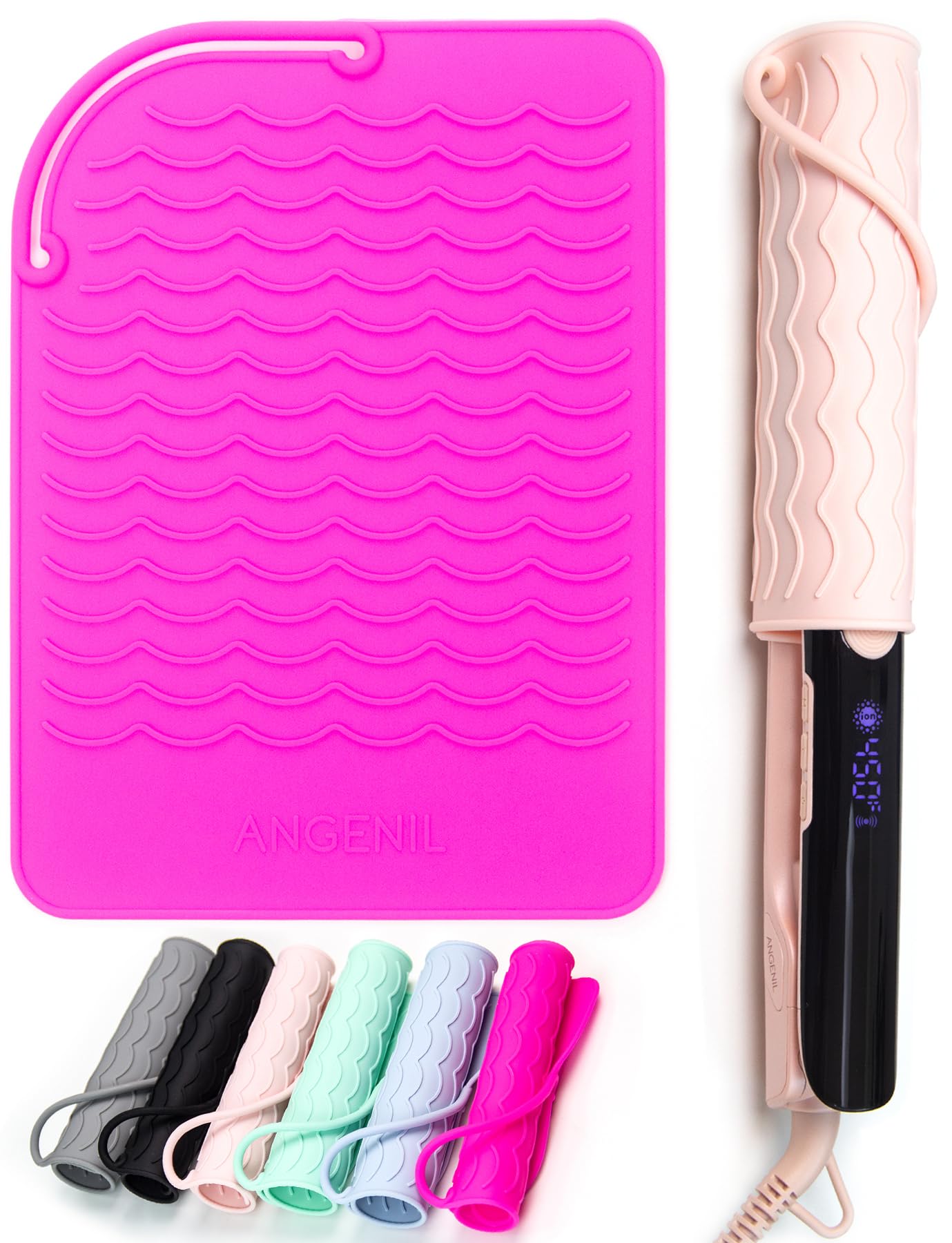 ANGENIL Heat Resistant Silicone Mat for Curling Irons Tongs,Heat Proof Mat Cover for Hair Straightener, Flat Iron Travel Mat, Counter Protector for Hot Hair Tools, Hair Styling Tools, 23 cm x 17 cm-image-36