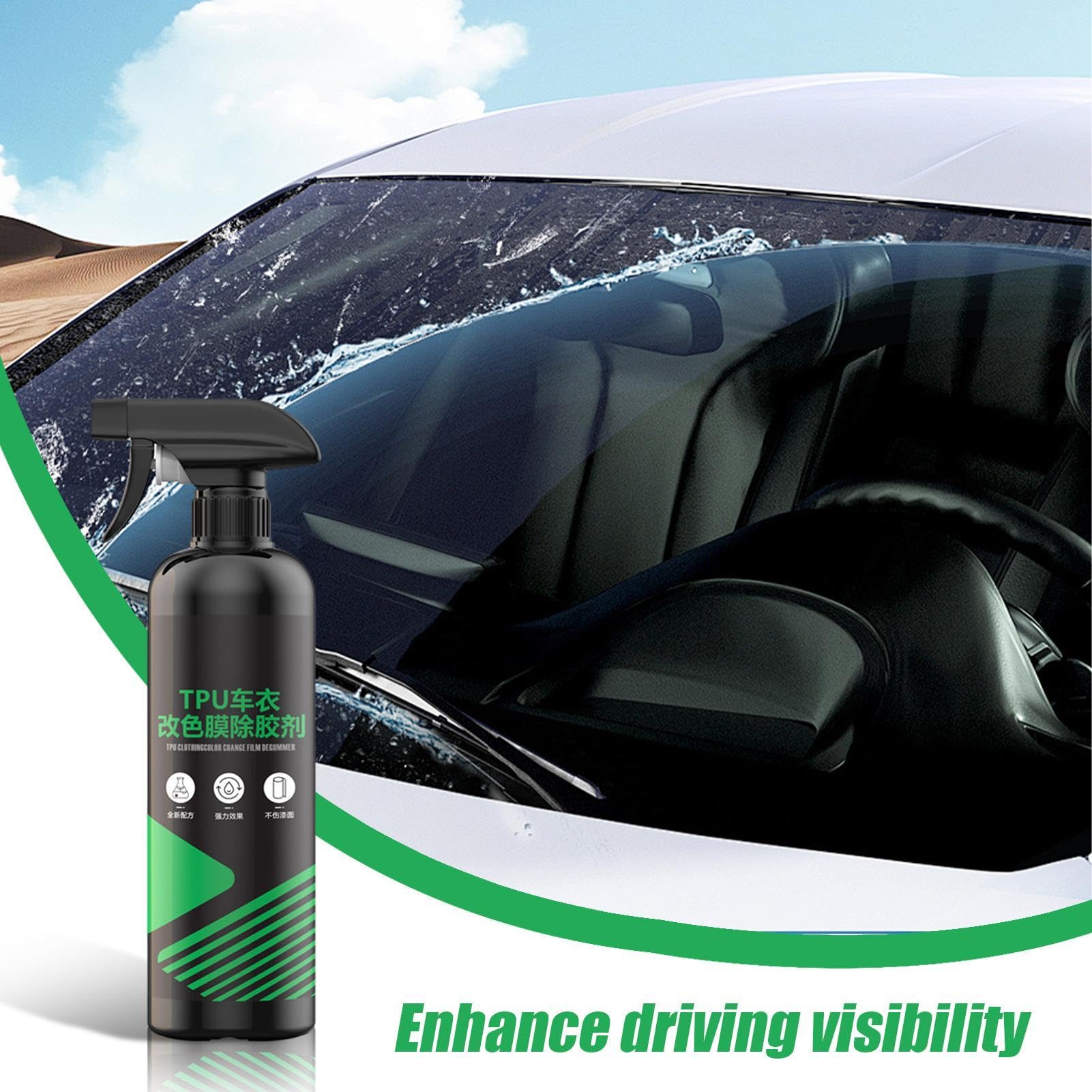 Glue Remover for Car - 500ml Car Sticker Remover |Easily Remove Glue Sticker Labels Decals Tape resiidue | Old Film Residual Strength Removal Film | Windshield Sticker Remover | Glue Gone for Cars,