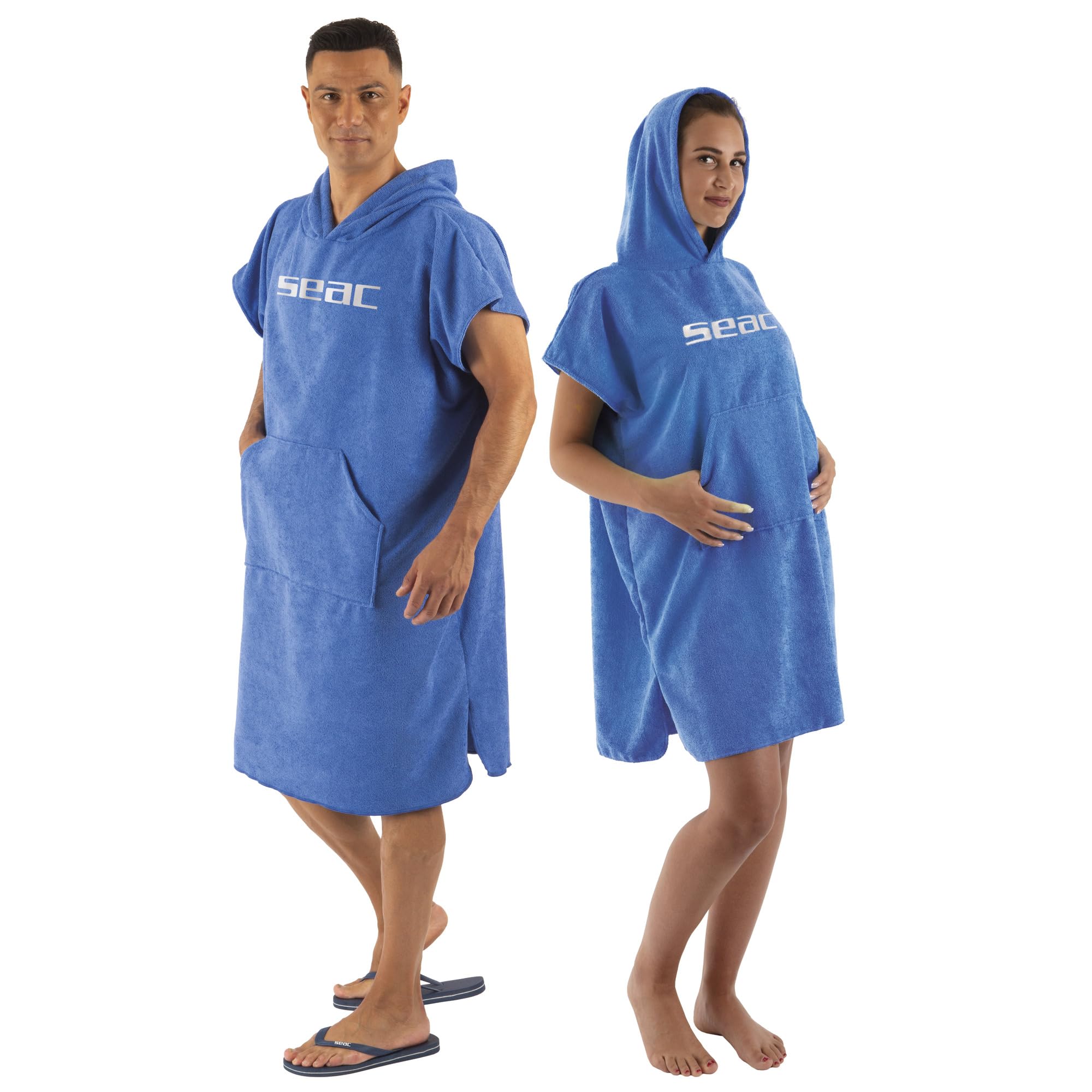 SEAC Poncho - Poncho Microfibra per Surf, Sport Acquatici in Microfibra per Adulti | Asciugamano Accappatoio Super Assorbente a Rapida Asciugatura | Ideale per Surf, Mare, Piscina e Sport Acquatici