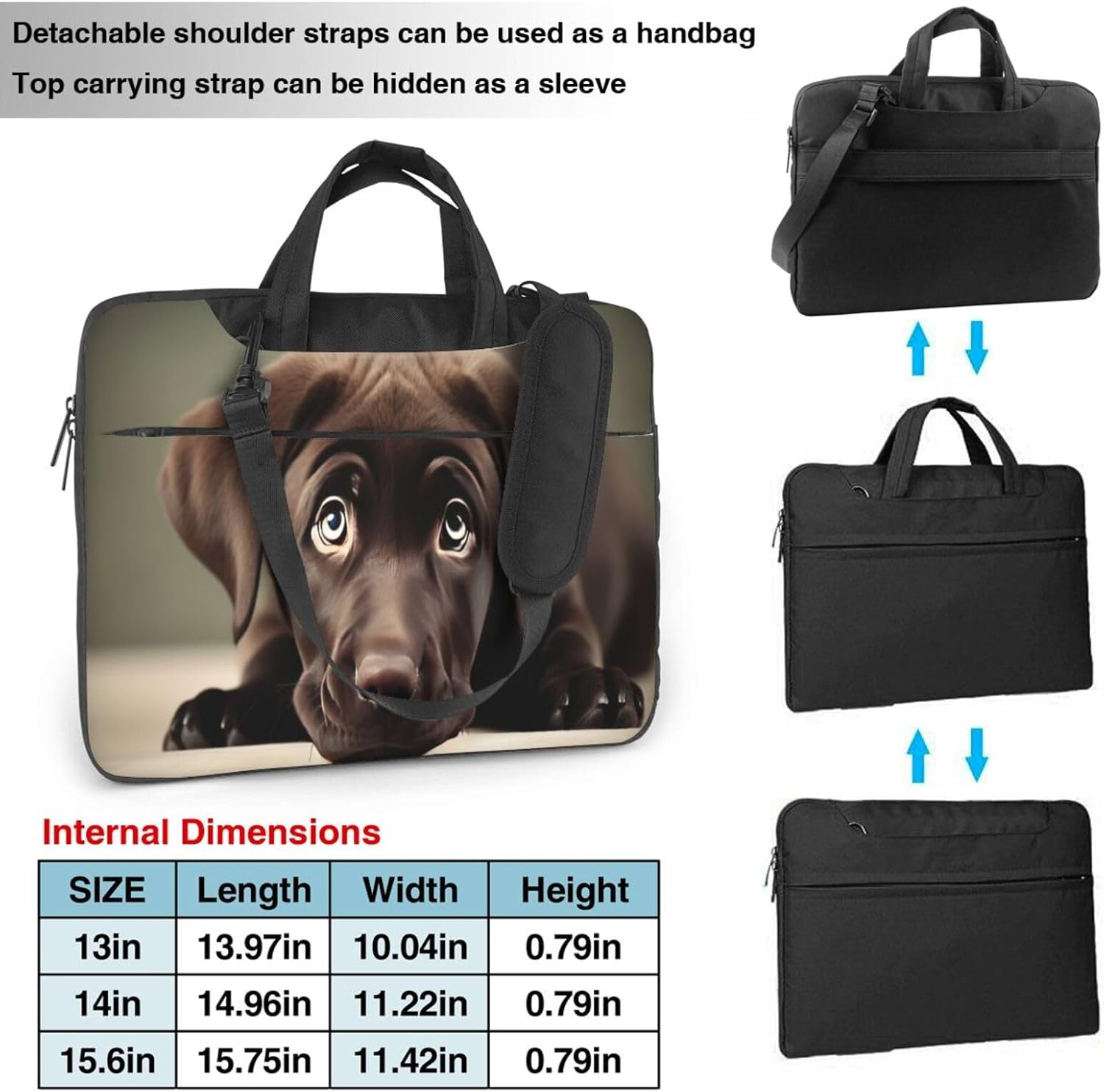 Cute Labrador Laptop Case, 15.6 inch Laptop Sleeve Durable Computer Carrying Case for Men Women