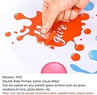 Vista 6 de Whaline 9 hojas de frases inspiradoras para el regreso a clases, calcomanías de ventana de salpicaduras de tinta colorida, calcomanías de ventana