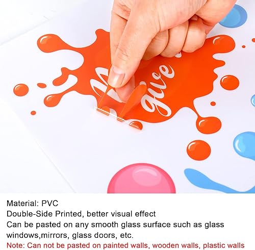 Miniatura 6 de Whaline 9 hojas de frases inspiradoras para el regreso a clases, calcomanías de ventana de salpicaduras de tinta colorida, calcomanías de ventana de