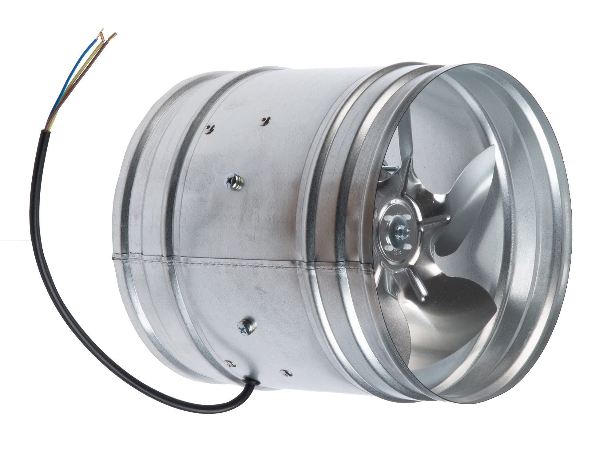 Steinberg14 200mm Ventilatore Industriale in Metallo per Tubo - Ventola Aspirazione Silenziosa - Estrattore/Aspiratore d'Aria