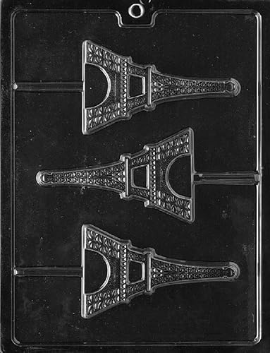 Grandmama's Goodies Molde de jabón de caramelo de chocolate con piruleta de torre Eiffel M155 con instrucciones de moldeo exclusivas