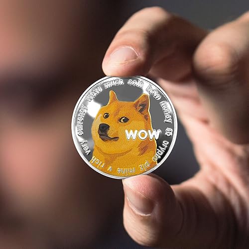 Miniatura 6 de Colección de monedas Dogecoin, moneda virtual de perrito, moneda Shiba Inu chapada en oro y plata conmemorativa Ccoin