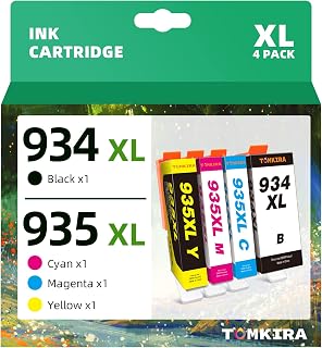 934 and 935 Ink Cartridges Replacement Compatible for HP 934XL 935XL Ink Cartridges Combo Pack Work with HP Officejet Pro 6830 6230 6815 6835 6812 6800 6820 6220 Printers (BCMY, 4 XL Pack)