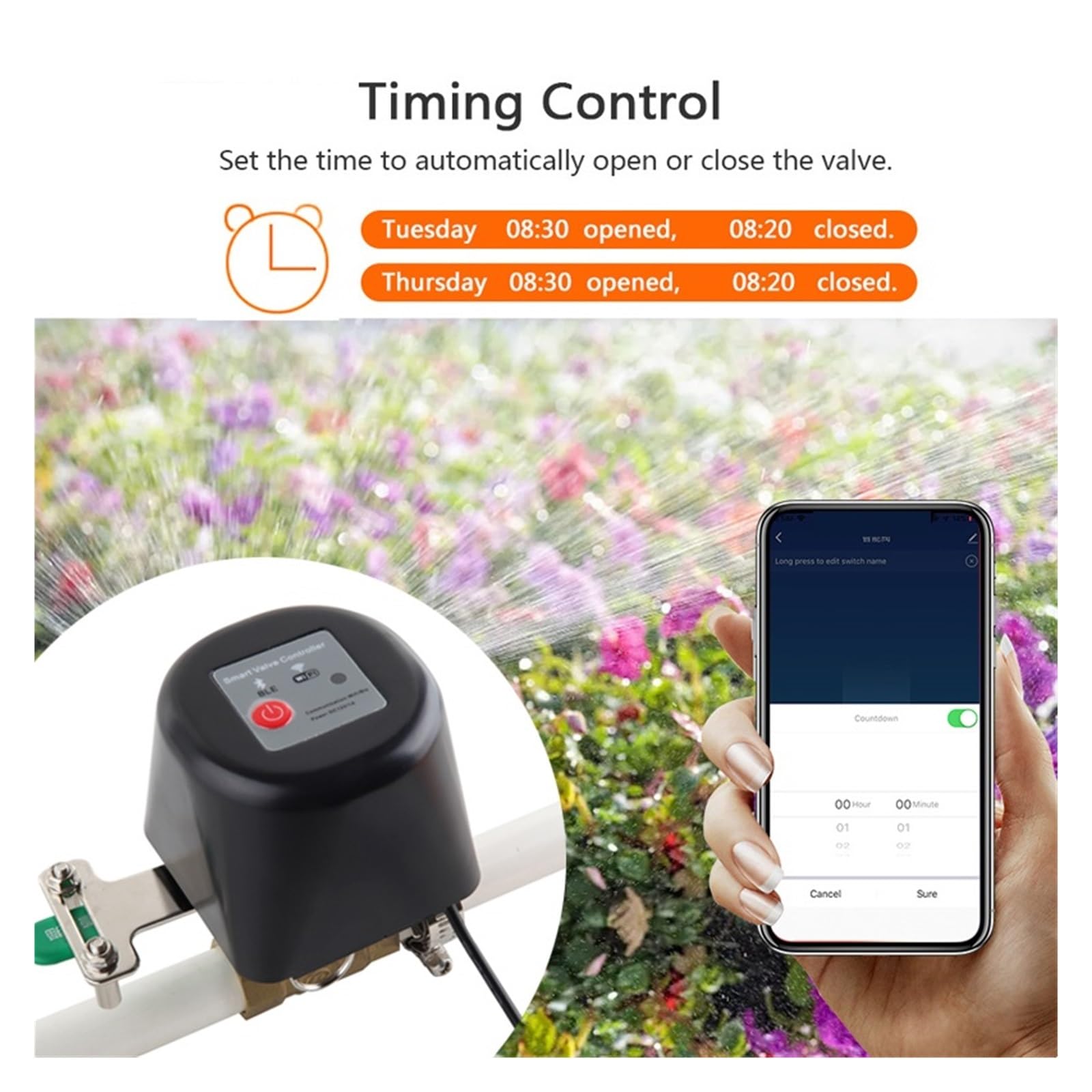 Tuya Smart WiFi Zawór wodny Zigbee Zegar zaworu gazowego Inteligentny sterownik kranu ogrodowego OszczęDność Wody(Zigbee)