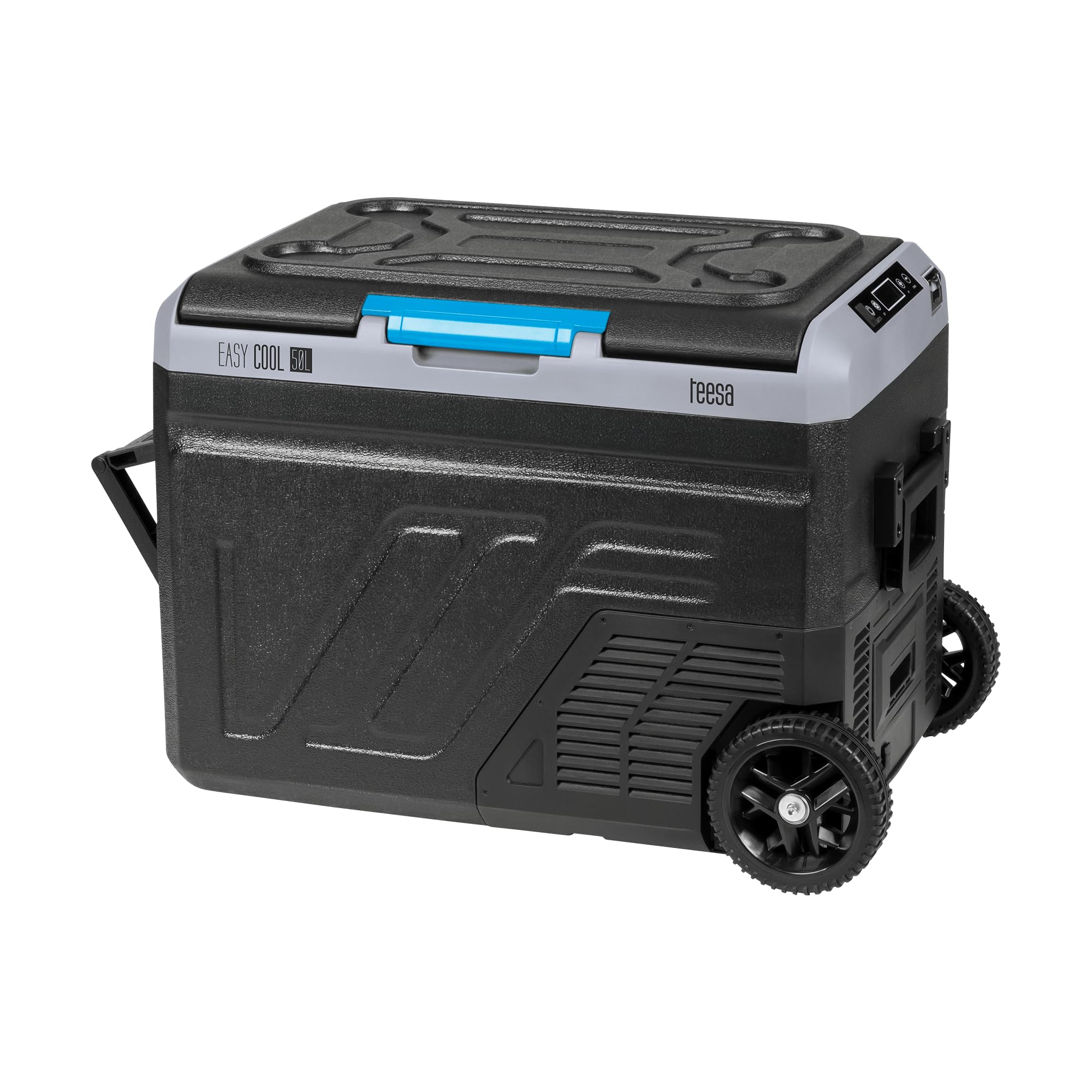 Teesa Profesjonalna Lodówka Turystyczna Kompresorowa z Funkcją Mrożenia 50L DC12/24 AC 230V Duże Koła i Solidna Rączka Bluetooth Możliwość Zasilania Baterią