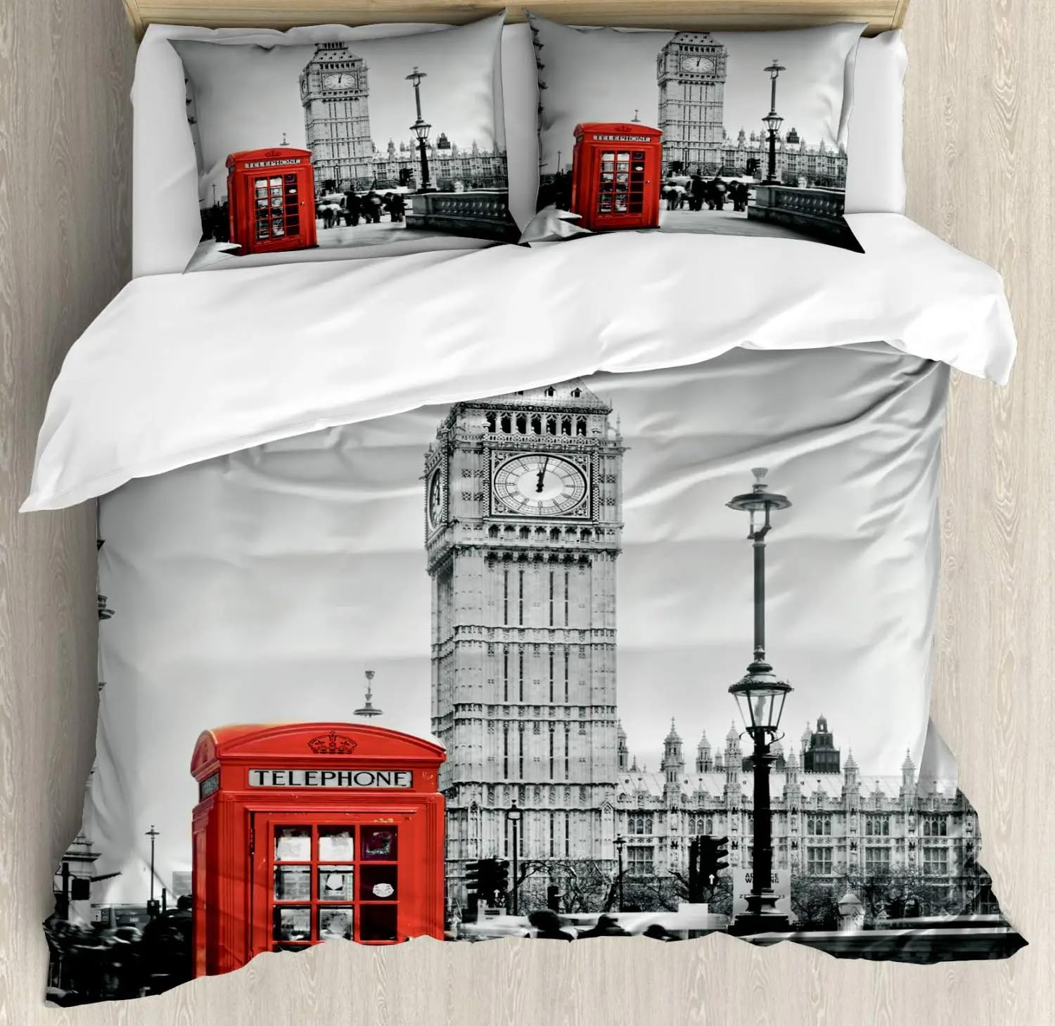 QBIDCSX Bedding Sets Single London Bedding Sets Single Koala Duvet Cover 200x200cm with Zipper Closure, Hypoallergenic Quilt Cover with 2 Pillowcase for Boys Kids Girls