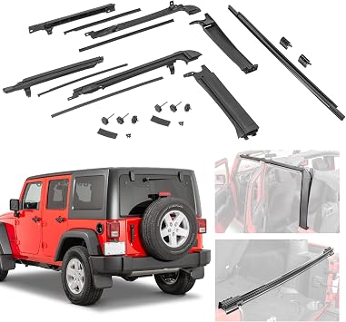 MasterTop Door Surround with Tailgate Bar Kit - Fits Jeep Wrangler JK Unlimited 4-Door 2007-2018 - Mounting Accessory for Bimini Tops & Tonneau Covers - for Converting Hardtop Wranglers to Soft Tops
