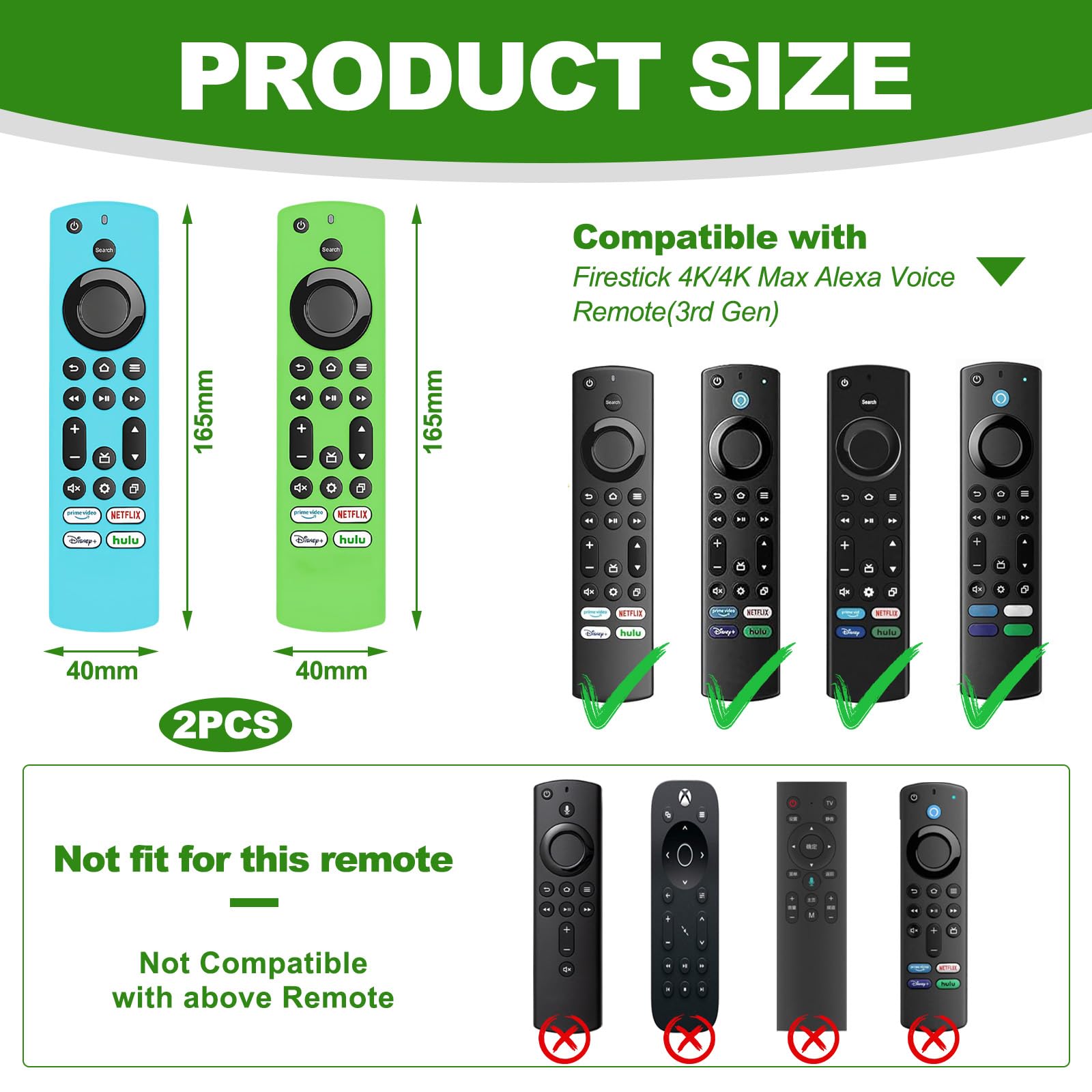 Hocklliy Remote Cover,2pcs Remote Cover Compatible with Fire Tv,Compatible with Firestick 4k Max (2nd Gen)/Toshiba/Insignia/Pioneer/Omni (Qled) Series Alexa Voice Remote Enhanced With Lanyard - Image 2