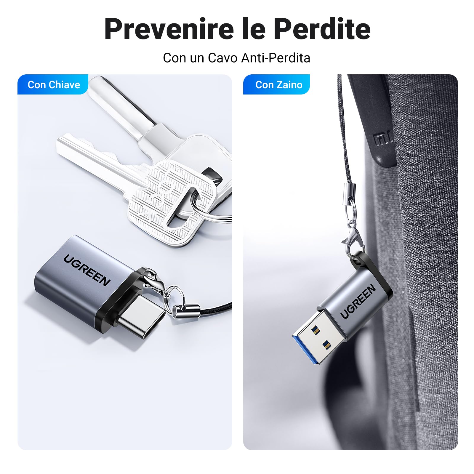 Cavo OTG USB-C Maschio A USB-A Femmina 3.0 Da UGREEN – 5 Gbps, Compatibile Con IPhone 16/15, MacBook, Galaxy S24, Huawei E Xiaomi, 17.5cm - 2