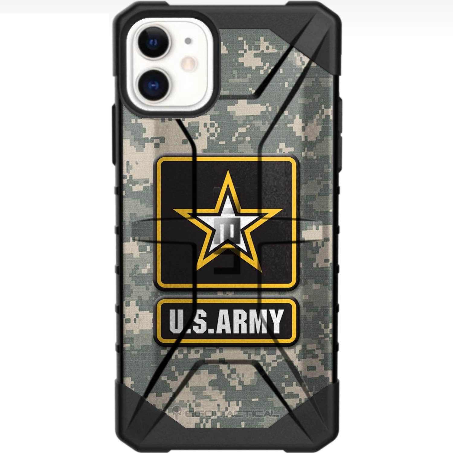 EGO TACTICAL Limited Edition UAG Urban Armor Gear case Compatible with iPhone 12 Pro Max [6.7" Screen] Silver on Black US Subdued Flag